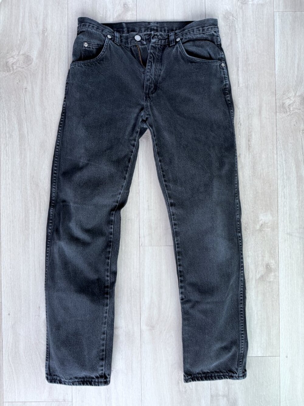 Vintage Wrangler Hero Authentic Jeans Washed Black Cotton Straight 30x30